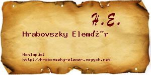 Hrabovszky Elemér névjegykártya