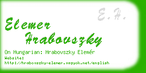 elemer hrabovszky business card