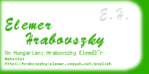 elemer hrabovszky business card